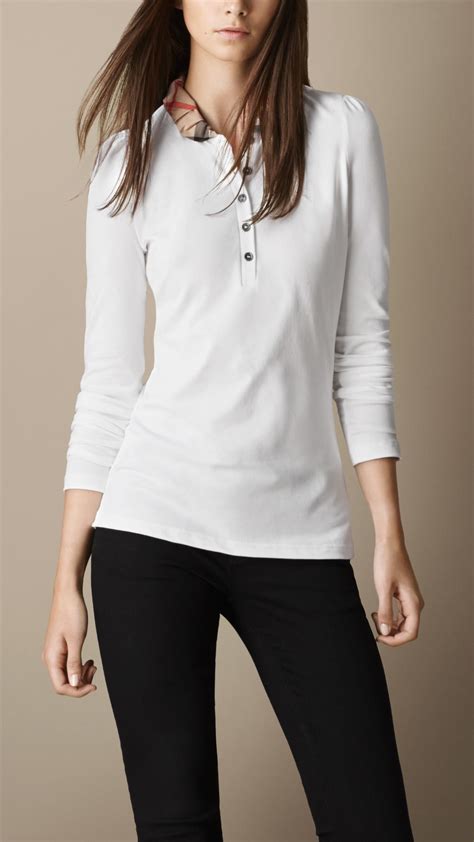 burberry australia white blouse|burberry long sleeve shirt women's.